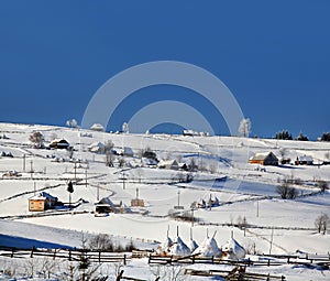 Marisel Village, Winter, Cluj County, Romania