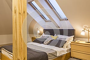 Marital bed at the attic