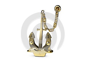 Maritime Anchor ocean boat 3d illustration symbol