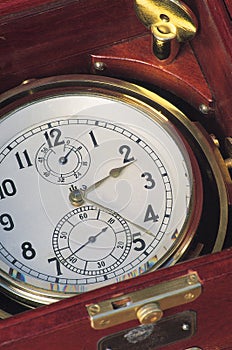 Maritime clock with barometer