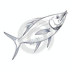 Maritime Fish Drawing On White Background By Paolo Uccello photo
