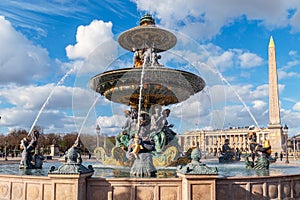 The Maritime Fountain at place de la Concorde - Paris, France