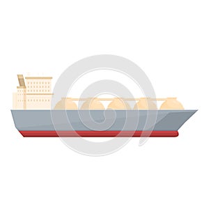 Maritime gas carrier icon cartoon vector. Ship truck marine