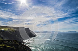 Maritime landscape with cliffs and clear skies