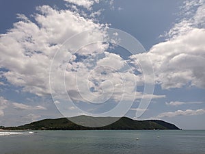 Maritime landscape with dramatic cloudy sky photo