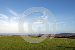 Maritime landscape of the wild coast of Normandy in France