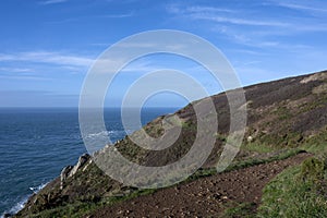 Maritime landscape of the wild coast of Normandy in France