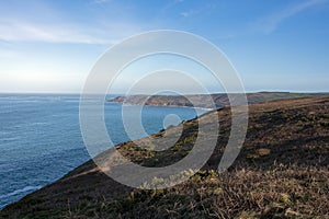 Maritime landscape of the wild coast of Normandy in France