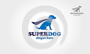 Super Dog Vector Logo Cartoon.
