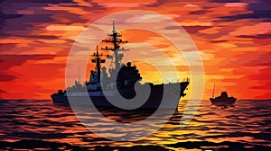 maritime navy ship silhouette