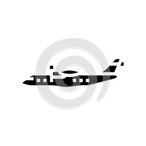 maritime patrol airplane aircraft glyph icon vector illustration