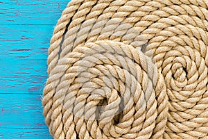 Maritime theme background of wound up rope