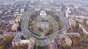 Mariupol Ukraine. Aerial view of the city. City in the fog