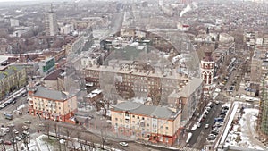 Mariupol Ukraine. Aerial view of the winter city