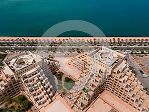 Marjan Island in Ras al Khaimah emirate in the UAE aerial view