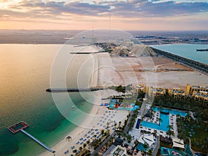 Marjan Island in Ras al Khaimah emirate in the UAE aerial view