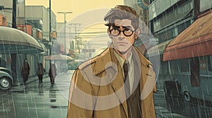 Mark In Bold Manga-inspired Coat Standing In The Streets