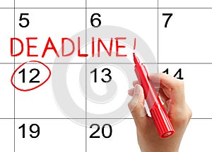 Mark the deadline on the calendar photo
