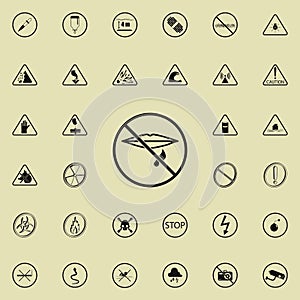 the mark is forbidden to spit icon. Warning signs icons universal set for web and mobile