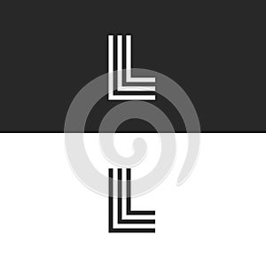 Mark L letter logo monogram simplicity linear style, right angle symbol