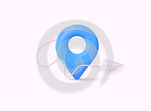 Mark location. Locate pin gps map. Realistic. Icon isolated on white background. 3D Web Vector Illustrations