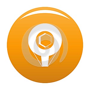 Mark pin icon vector orange