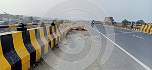 Mark of restrictions on highway on darbhanga fulpras highway bihar india