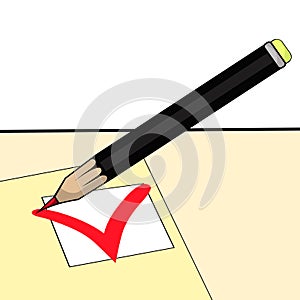 Mark to select the answer in the questionnaire. vector illustration