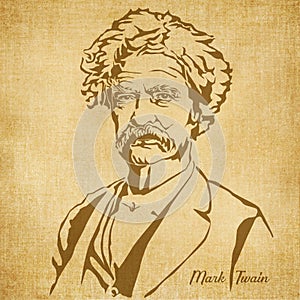 Mark Twain Digital Hand drawn Illustration