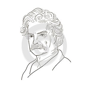 Mark Twain. Sketch photo