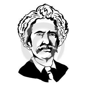 Mark Twain.Vector portrait of Mark Twain