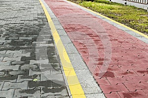 Marked bicycle path
