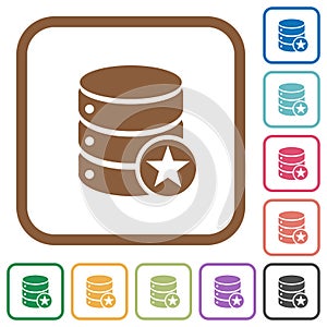 Marked database table simple icons