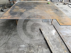 Marked items to cut on plate 12mm using normal chalk and L ruler