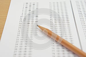 Marked optical answer sheet