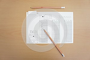 Marked optical answer sheet