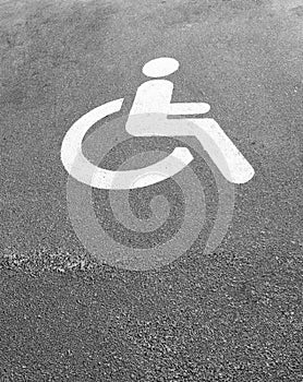 Marked parking for people with a mobility impairment