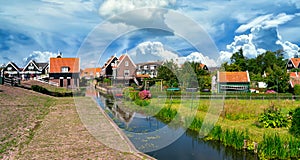 Marken is a small historical dutch village, Netherlands. View to the village