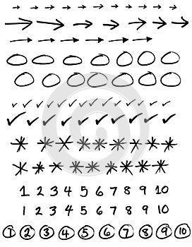 Marker arrows and numbers