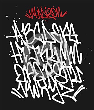 Marker Graffiti Font handwritten Typography vector illustration