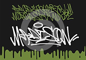 Marker Graffiti Font handwritten Typography vector illustration