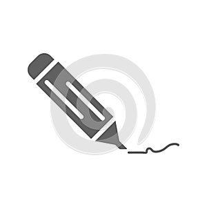 Marker gray icon, pen, highlighter vector