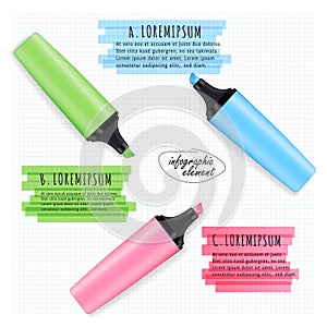 Marker highlight infographic text and concept foe design.