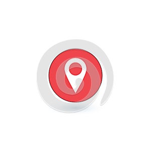 Marker icon, map pointer symbol in circle. Navigation marker, map label. Stock Vector illustration isolated on white background