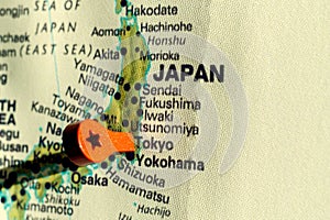 Marker on the map near Tokio photo
