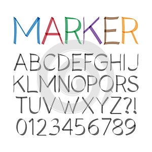 Marker Pen Font and Numbers