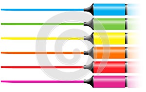 Marker pens with a line