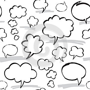 Marker Speech Bubbles Seamless Pattern