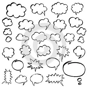 Marker Speech Bubbles and Thought Clouds