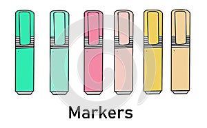 Marker vector illustration. stationery felt-tip pen on a white background